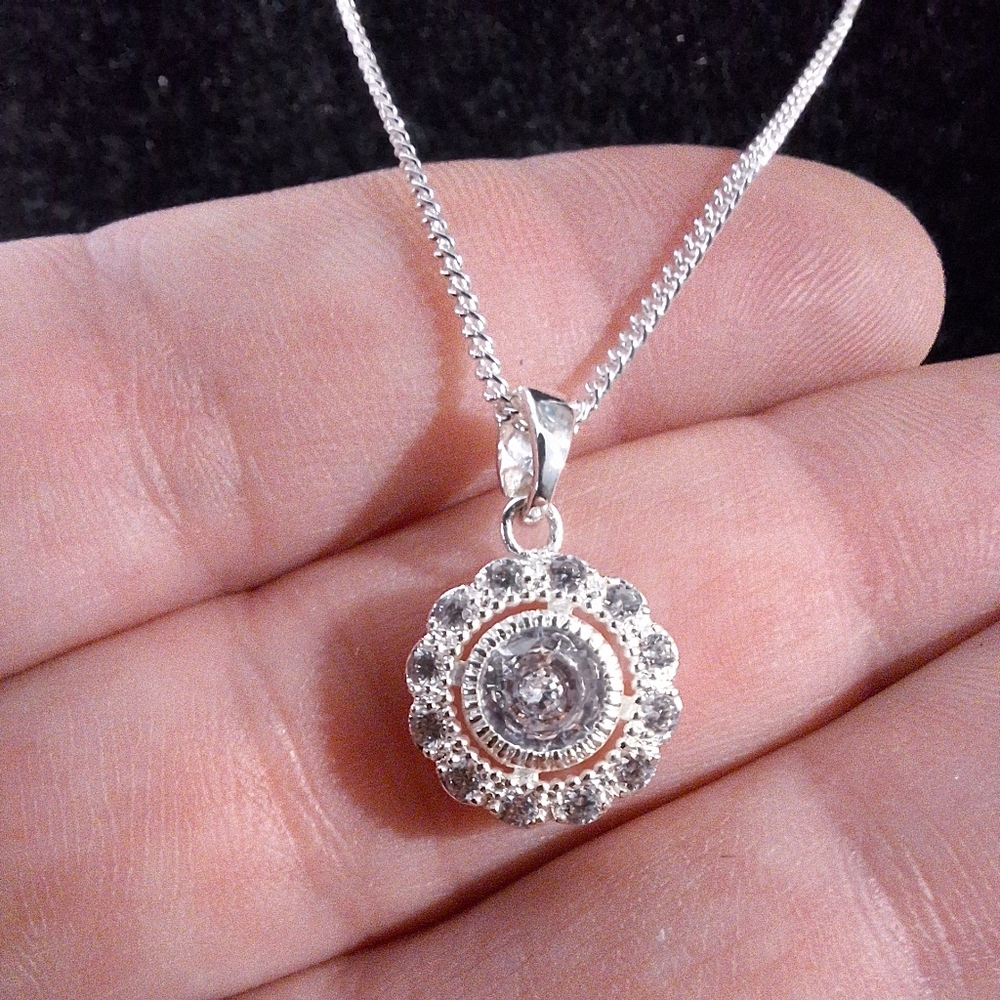 Swarovski Silver Necklace with Clear Crystal Pendant